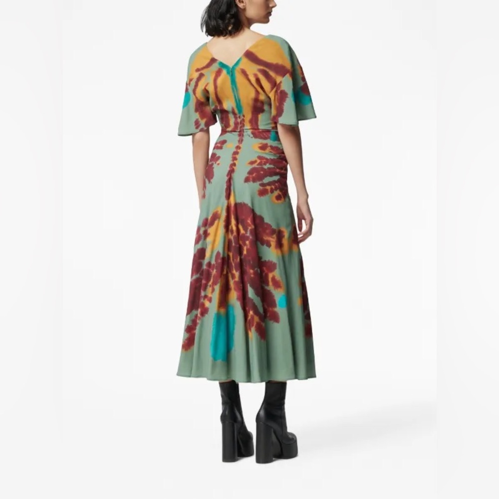 Altuzarra NEW Pelopenese Tie Dye V Neck Midi Dress NWT Size 36 - Picture 2 of 11